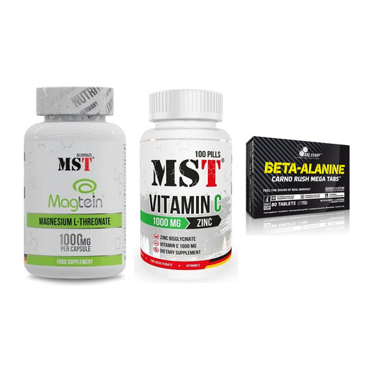 Ausdauer-Set: MST Magnesium + MST Vitamin C + Olimp Beta-Alani – alle enthaltenen Artikel