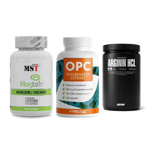 Ausdauer-Set: MST Magnesium + ProFuel OPC + Big Zone L-Argin – alle enthaltenen Artikel