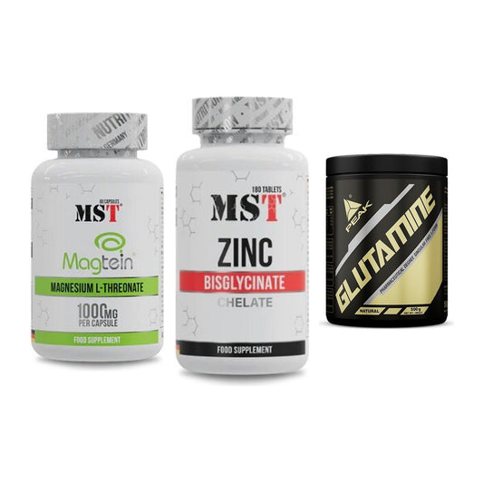 Ausdauer-Set: MST Magnesium + MST Zinc Chelate + Peak Glutamin – alle enthaltenen Artikel