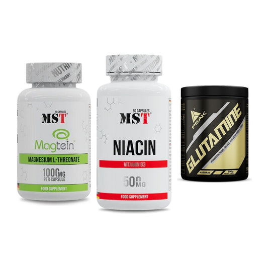Ausdauer-Set: MST Magnesium + MST Niacin + Peak Glutamin – alle enthaltenen Artikel