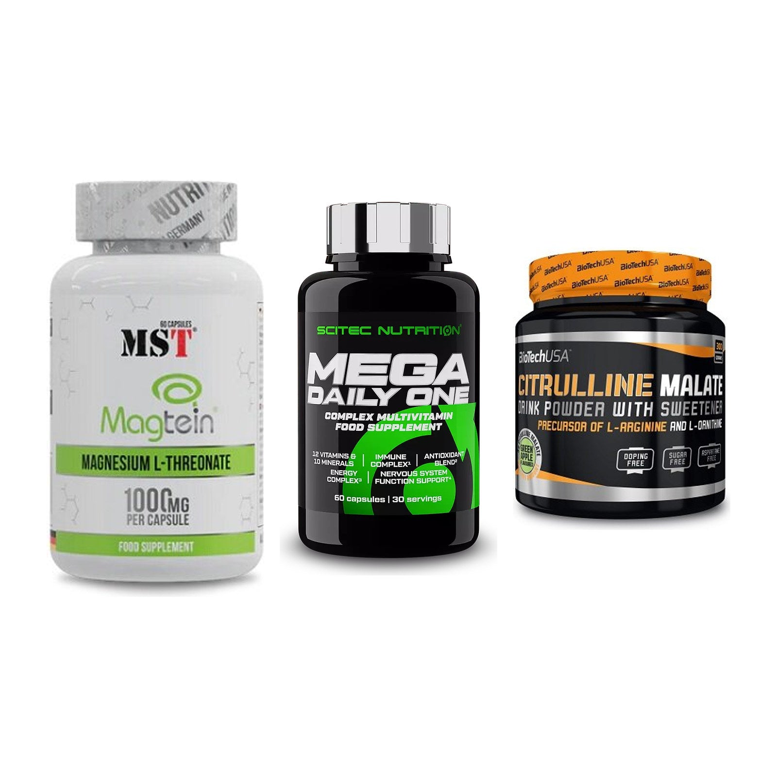 Ausdauer-Set: MST Magnesium + Scitec Mega + BioTech Citrulli – alle enthaltenen Artikel