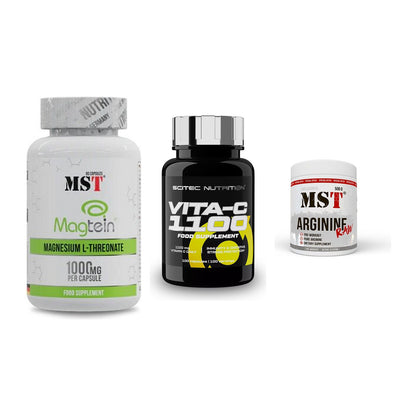 Ausdauer-Set: MST Magnesium + Scitec Vitamin C + MST Arginine RAW – alle enthaltenen Artikel
