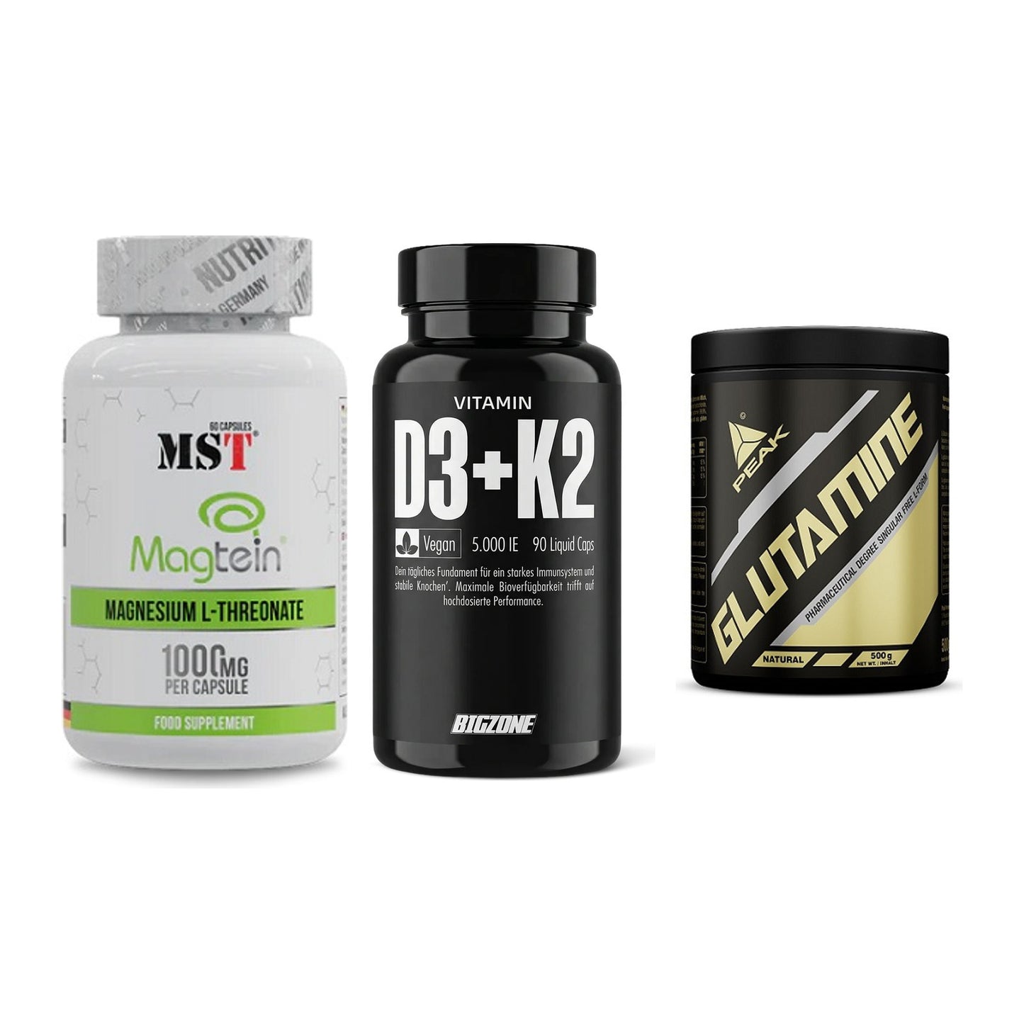 Ausdauer-Set: MST Magnesium + Big Zone Vitamin + Peak Glutamin – alle enthaltenen Artikel