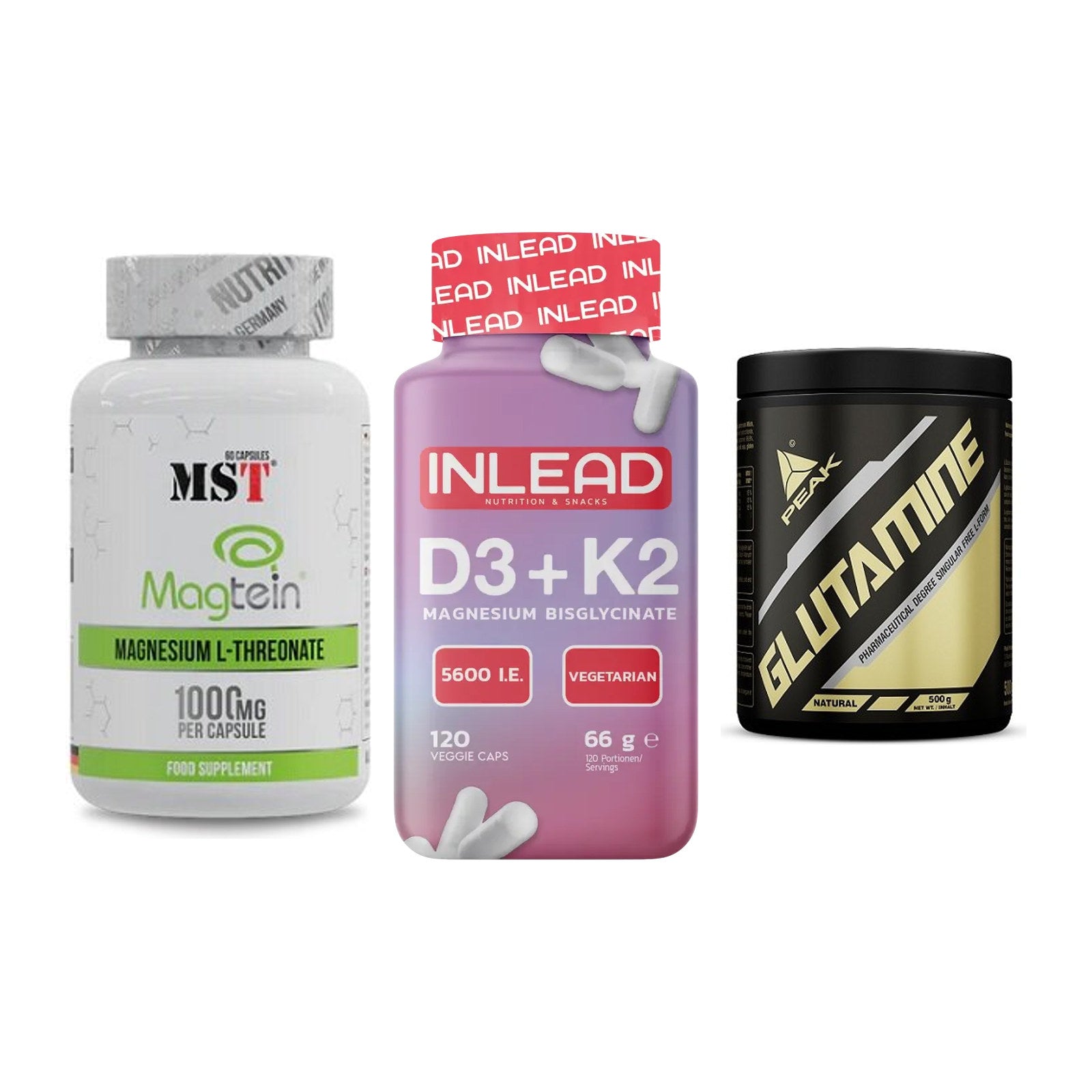 Ausdauer-Set: MST Magnesium + INLEAD Vitamin + Peak Glutamin – alle enthaltenen Artikel