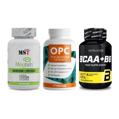 Ausdauer-Set: MST Magnesium + ProFuel OPC + BioTech BCAA+B6 – alle enthaltenen Artikel