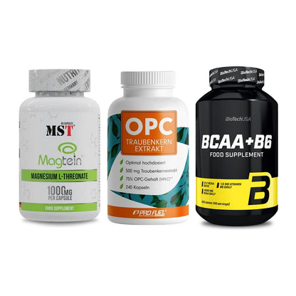 Ausdauer-Set: MST Magnesium + ProFuel OPC + BioTech BCAA+B6 – alle enthaltenen Artikel