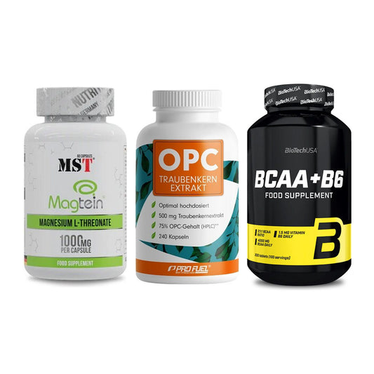 Ausdauer-Set: MST Magnesium + ProFuel OPC + BioTech BCAA+B6 – alle enthaltenen Artikel