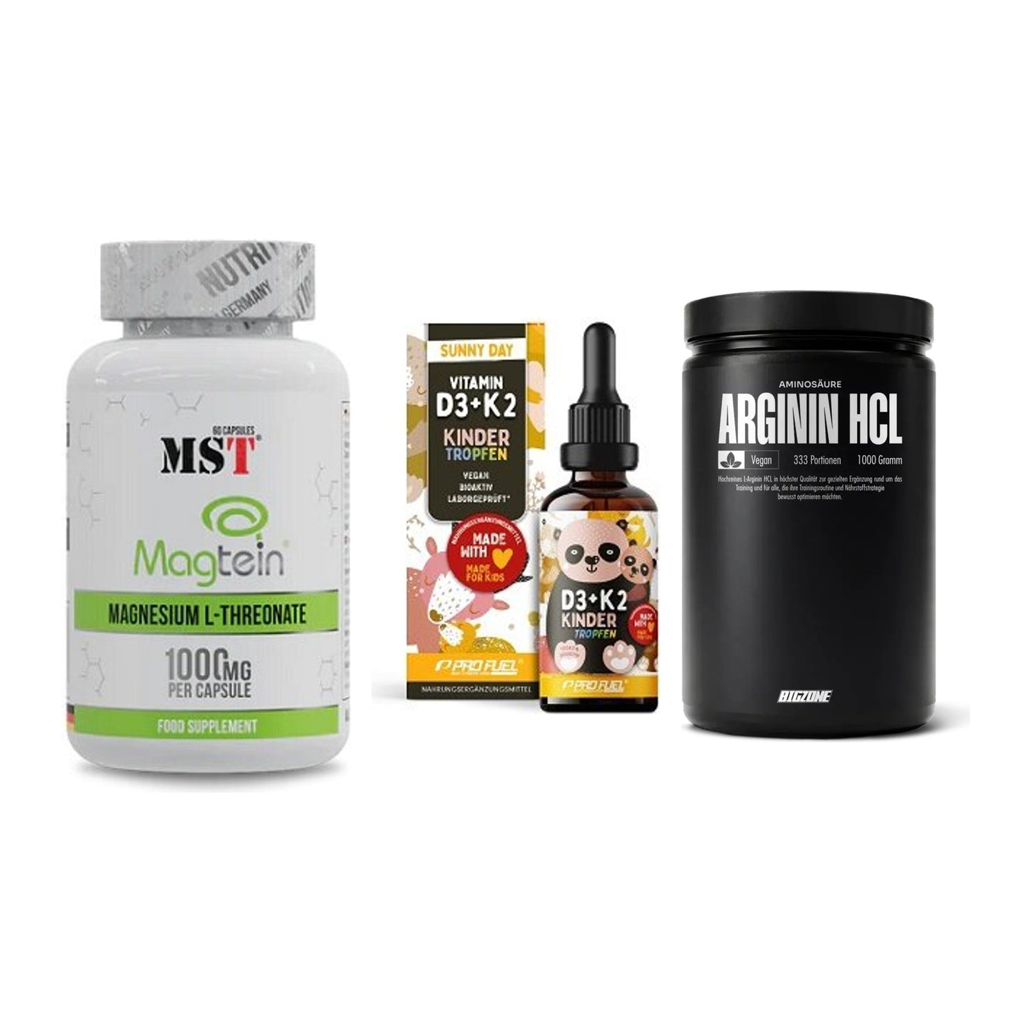 Ausdauer-Set: MST Magnesium + ProFuel VITAMIN + Big Zone L-Argin – alle enthaltenen Artikel