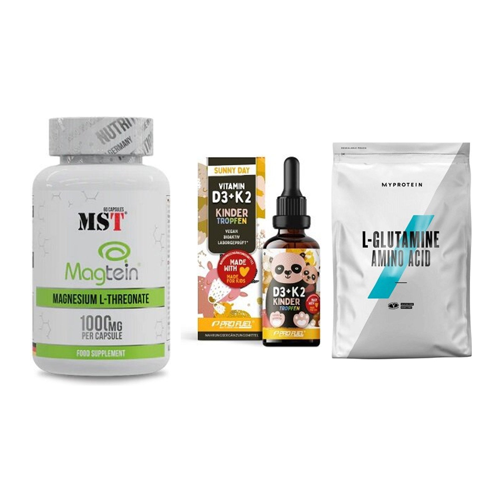 Ausdauer-Set: MST Magnesium + ProFuel VITAMIN + MyProtein – alle enthaltenen Artikel