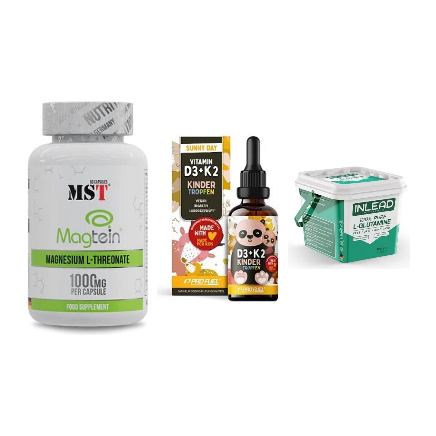 Ausdauer-Set: MST Magnesium + ProFuel VITAMIN + INLEAD L-Glutami – alle enthaltenen Artikel