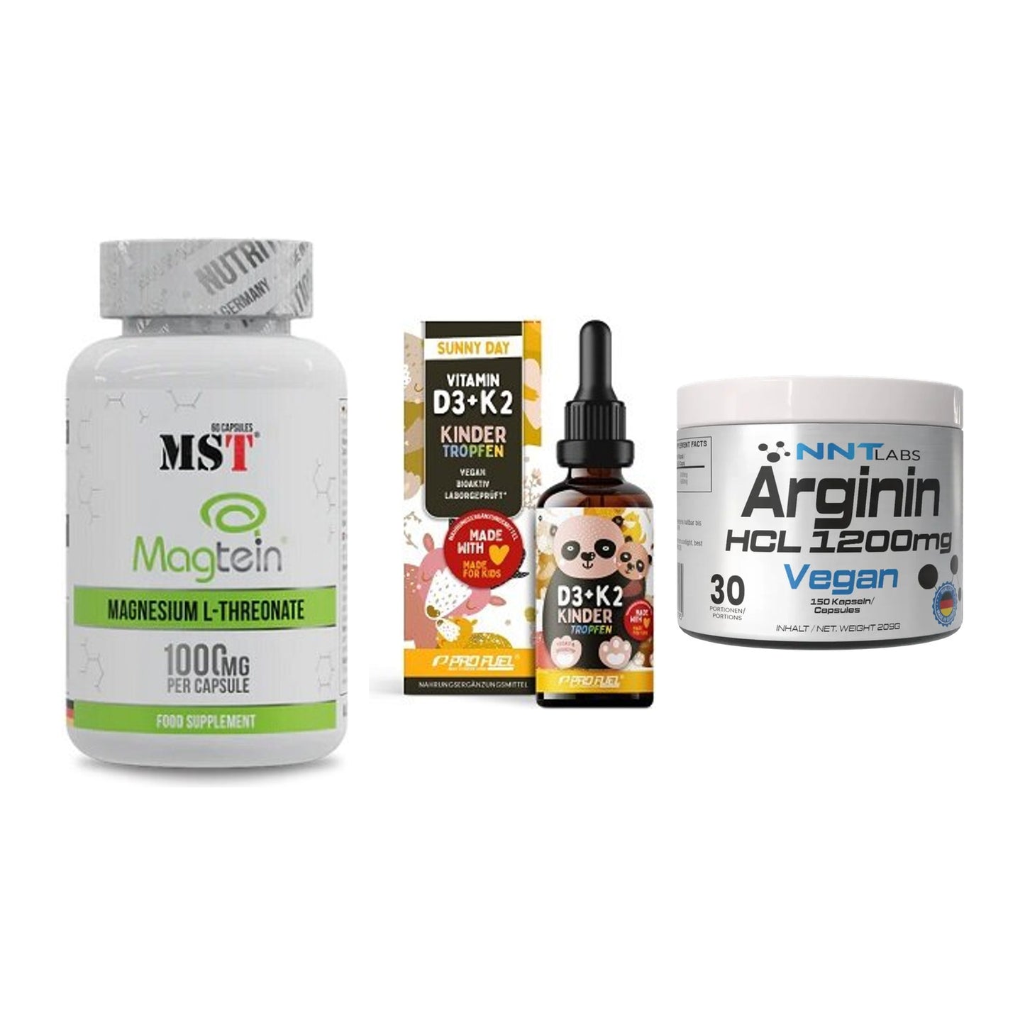 Ausdauer-Set: MST Magnesium + ProFuel VITAMIN + NNT Arginin HCL – alle enthaltenen Artikel