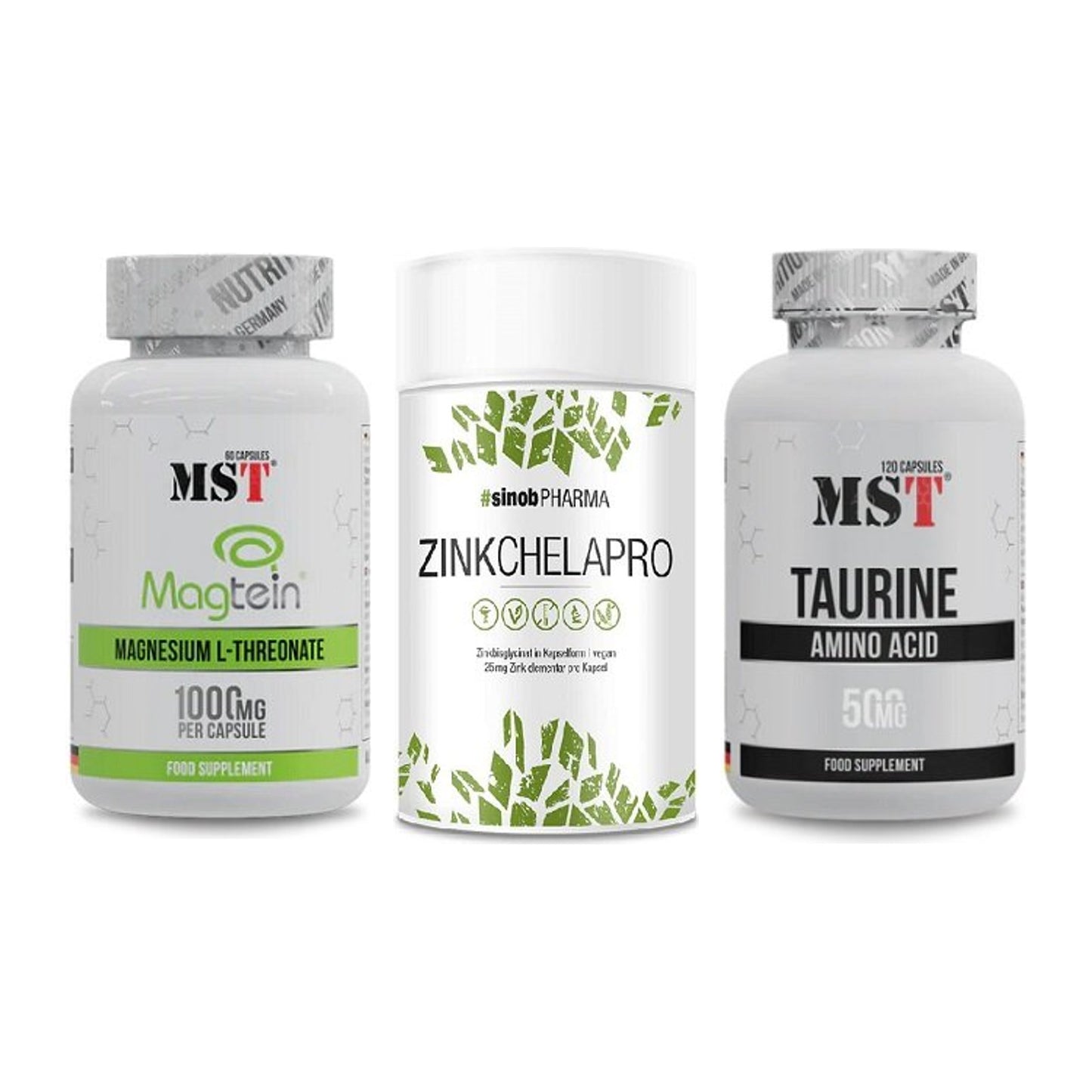 Ausdauer-Set: MST Magnesium + Sinob Zink + MST Taurine – alle enthaltenen Artikel