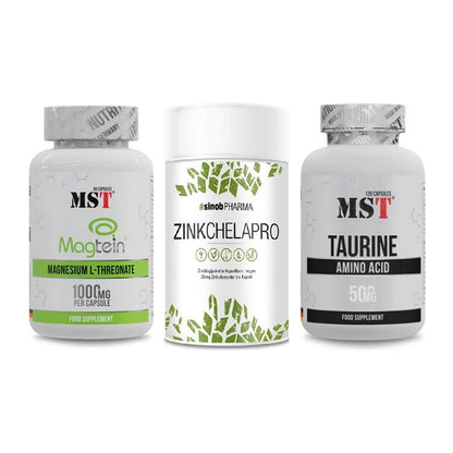 Ausdauer-Set: MST Magnesium + Sinob Zink + MST Taurine – alle enthaltenen Artikel