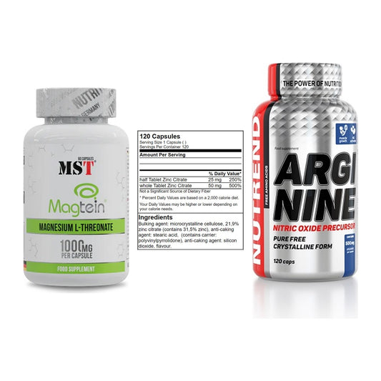 Ausdauer-Set: MST Magnesium + GN Zinc Citrate + Nutrend Arginine – alle enthaltenen Artikel
