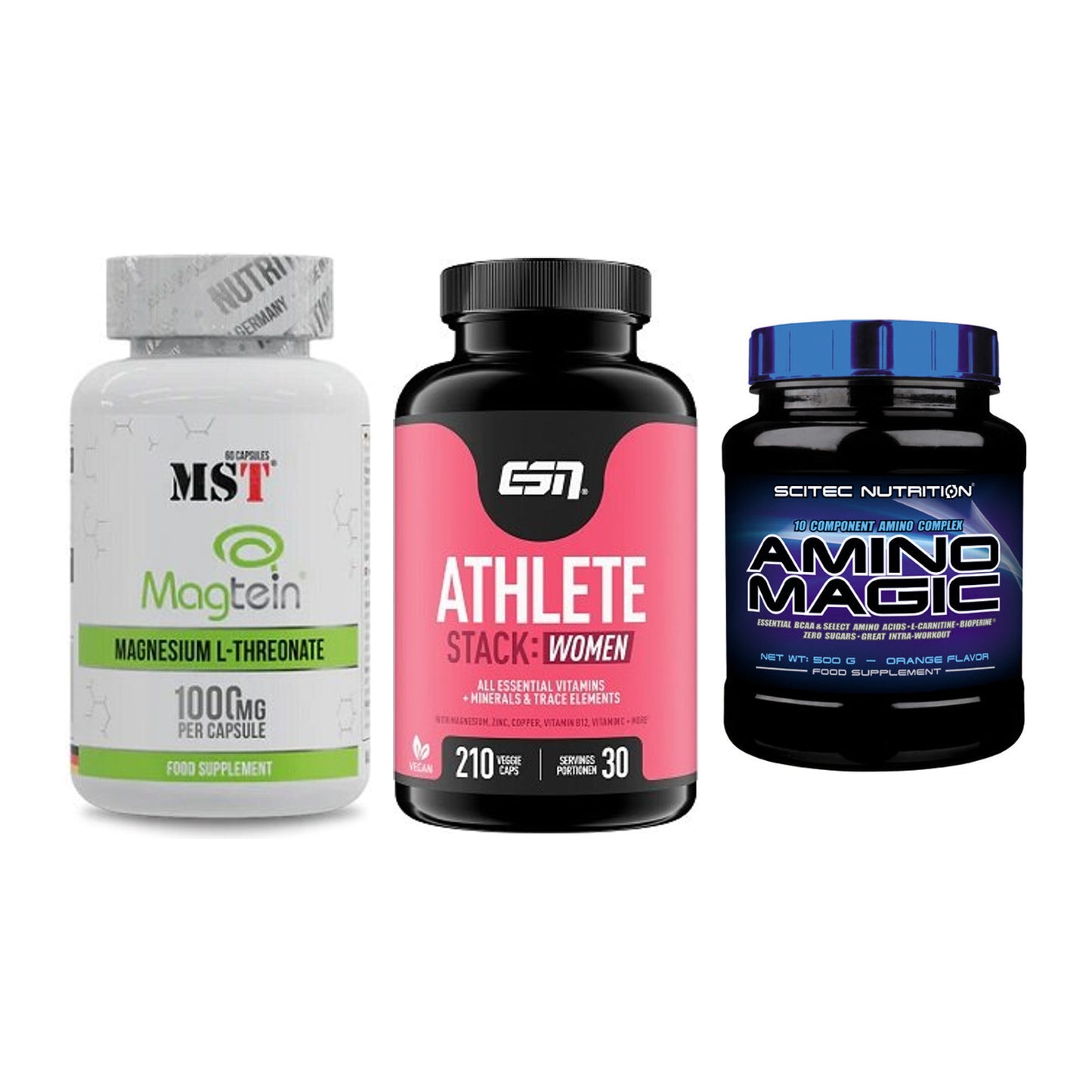 Ausdauer-Set: MST Magnesium + ESN Athlete + Scitec Amino – alle enthaltenen Artikel