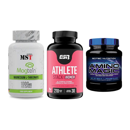 Ausdauer-Set: MST Magnesium + ESN Athlete + Scitec Amino – alle enthaltenen Artikel