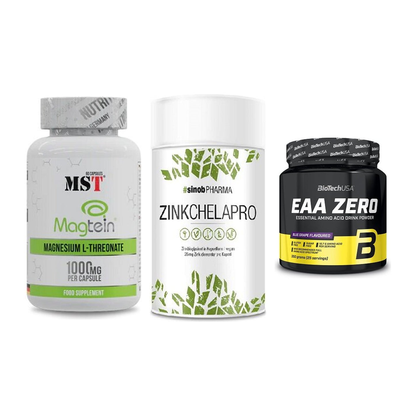Ausdauer-Set: MST Magnesium + Sinob Zink + BioTech EAA Zero – alle enthaltenen Artikel