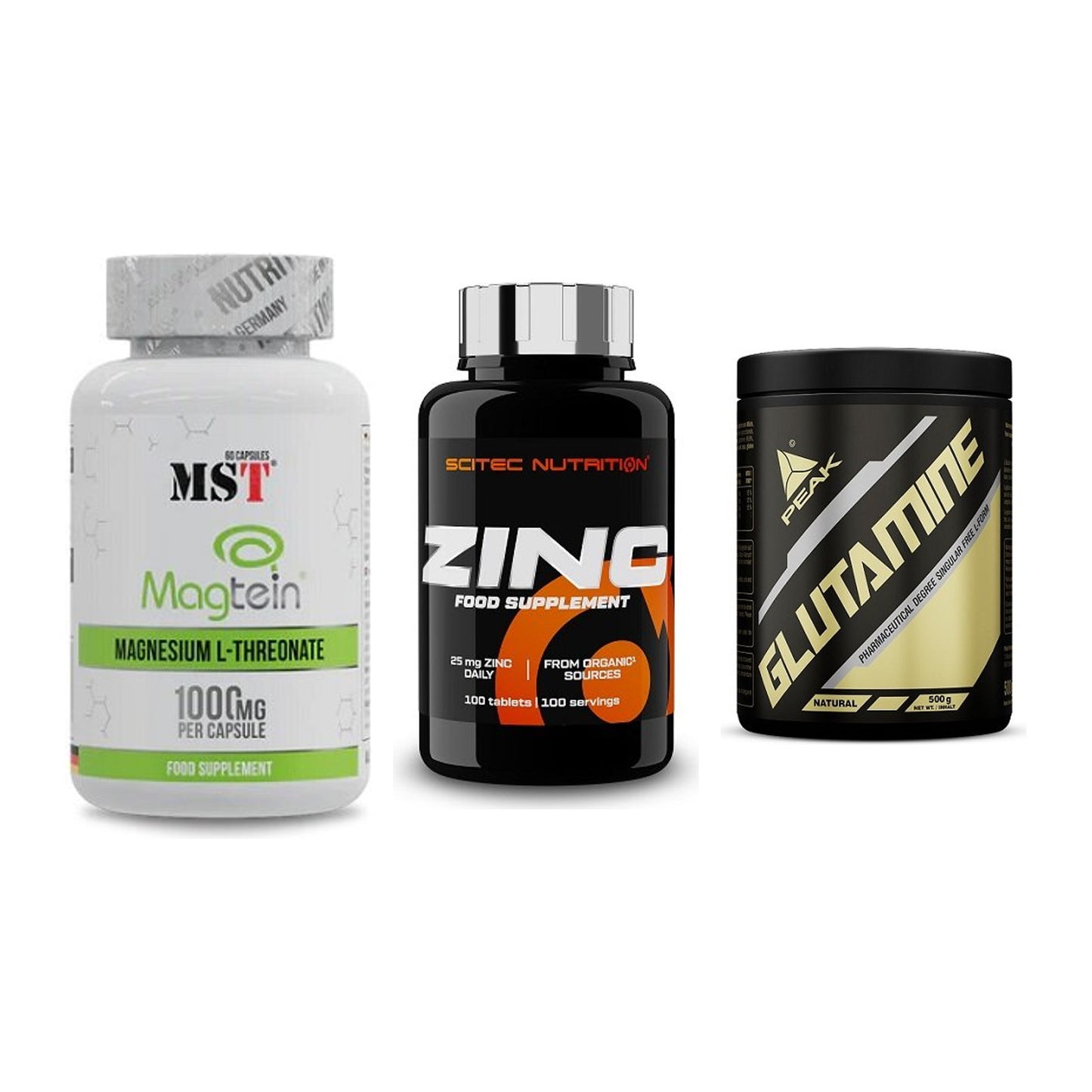 Ausdauer-Set: MST Magnesium + Scitec Zinc + Peak Glutamin – alle enthaltenen Artikel