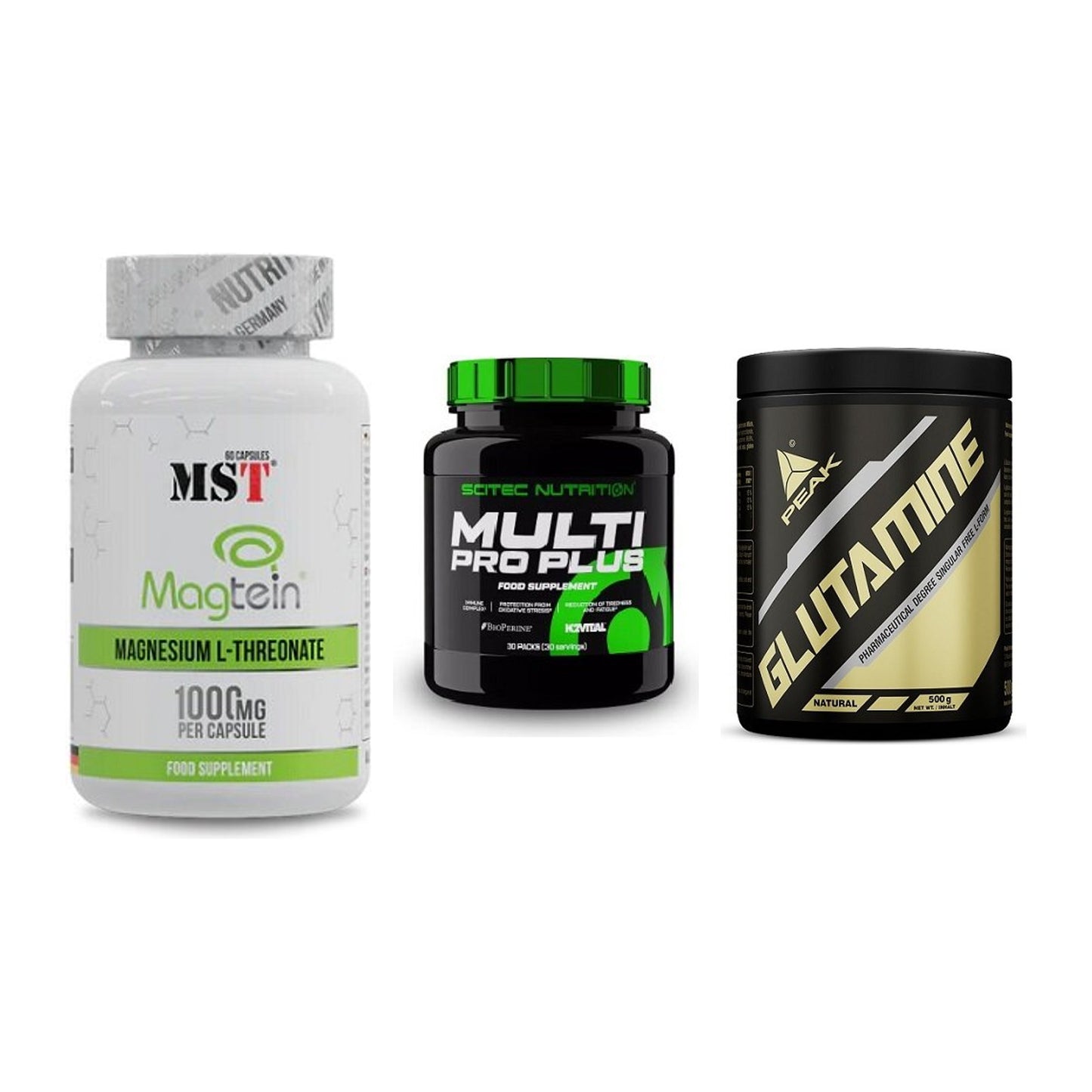Ausdauer-Set: MST Magnesium + Scitec Multi Pro + Peak Glutamin – alle enthaltenen Artikel
