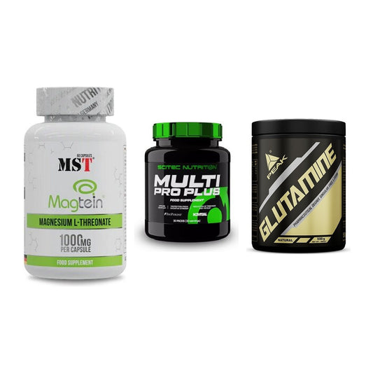 Ausdauer-Set: MST Magnesium + Scitec Multi Pro + Peak Glutamin – alle enthaltenen Artikel