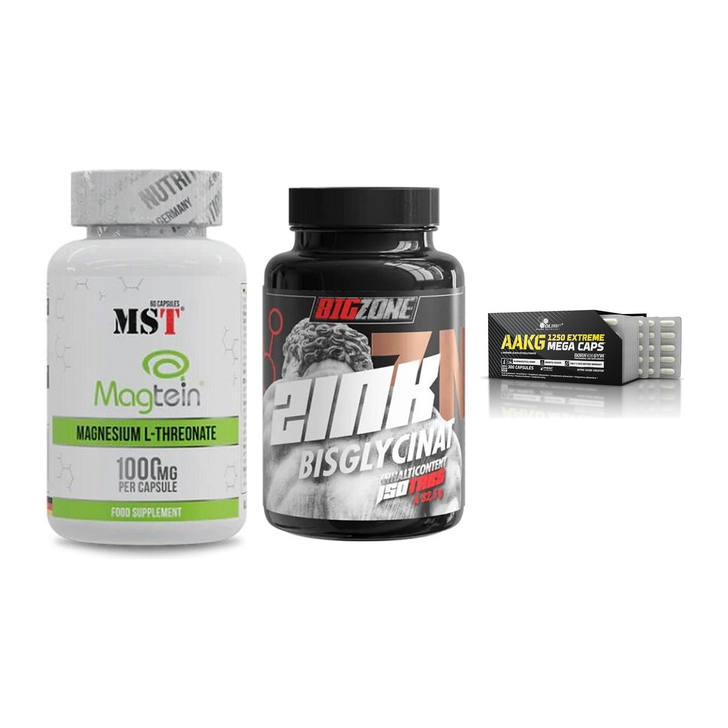 Ausdauer-Set: MST Magnesium + Big Zone Zink + Olimp AAKG – alle enthaltenen Artikel