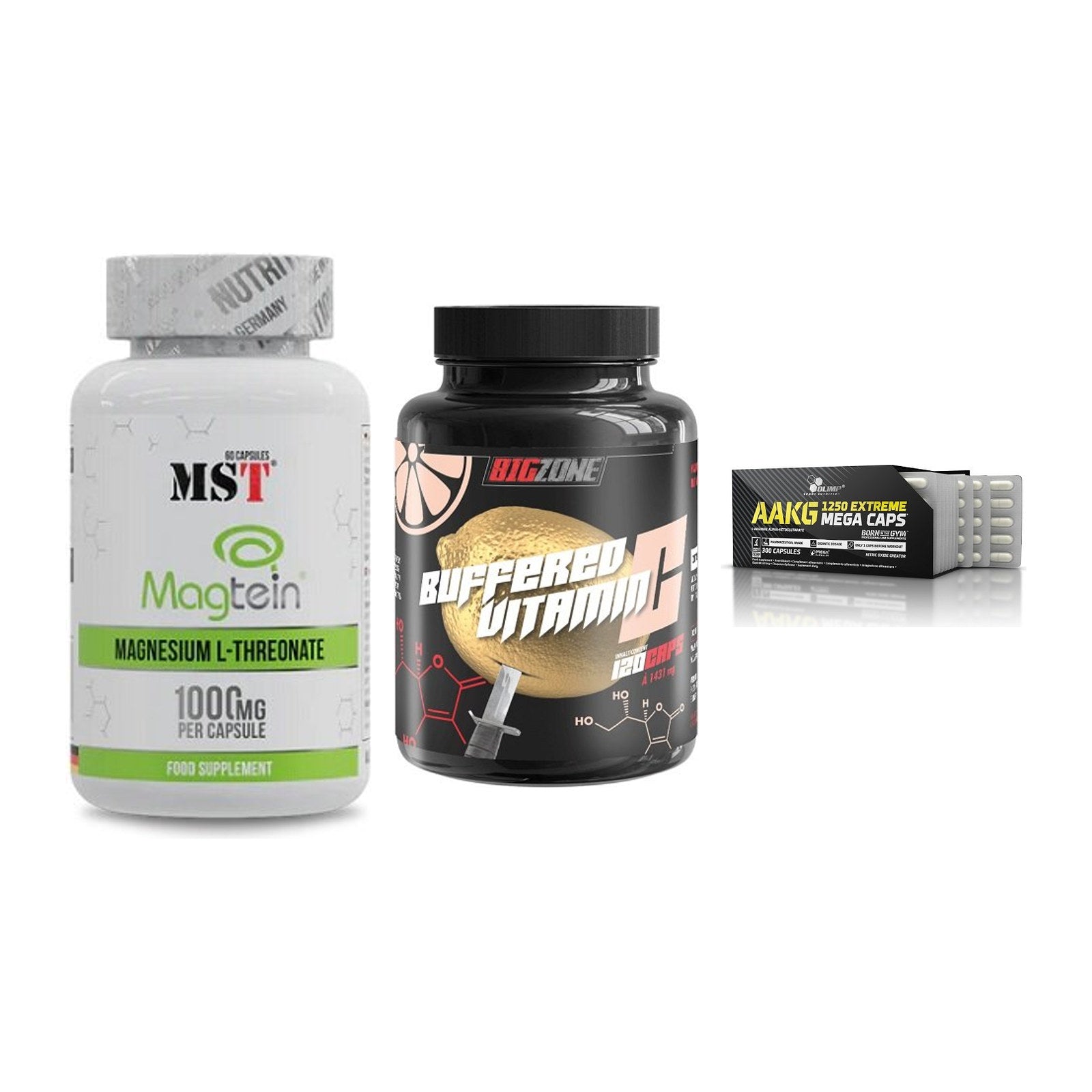 Ausdauer-Set: MST Magnesium + Big Zone Buffere + Olimp AAKG – alle enthaltenen Artikel