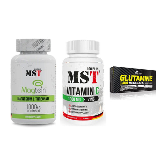 Ausdauer-Set: MST Magnesium + MST Vitamin C + Olimp L-Glutamin – alle enthaltenen Artikel
