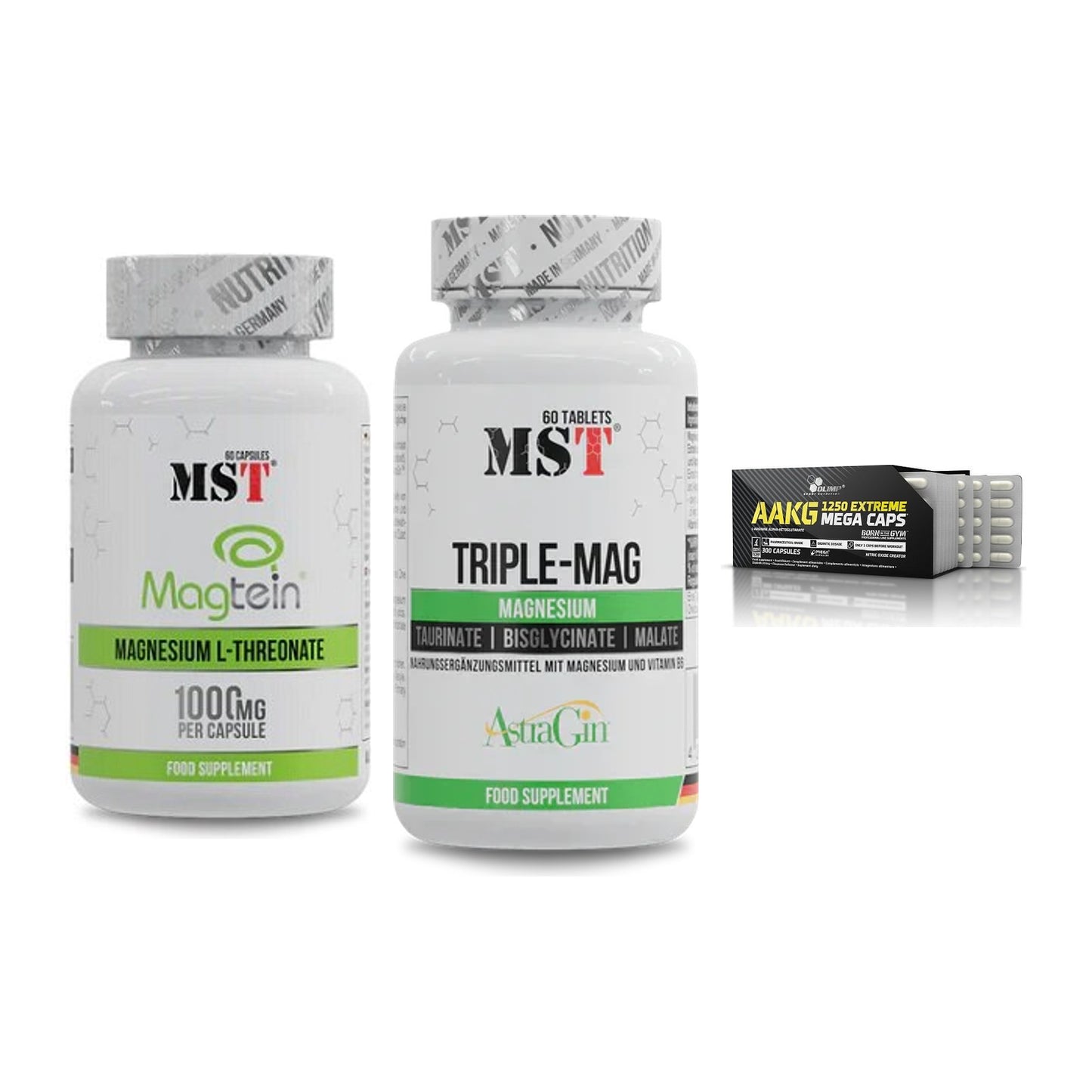 Ausdauer-Set: MST Magnesium + MST Tripple Mag + Olimp AAKG – alle enthaltenen Artikel