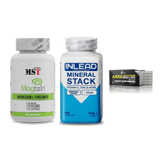 Ausdauer-Set: MST Magnesium + INLEAD Mineral + Olimp AAKG – alle enthaltenen Artikel