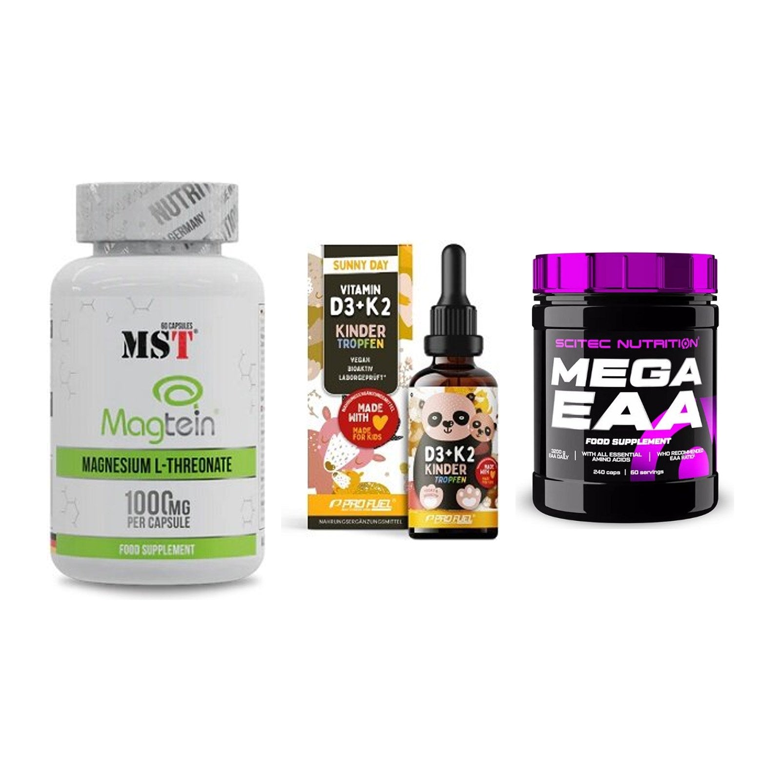 Ausdauer-Set: MST Magnesium + ProFuel VITAMIN + Scitec Mega EAA – alle enthaltenen Artikel