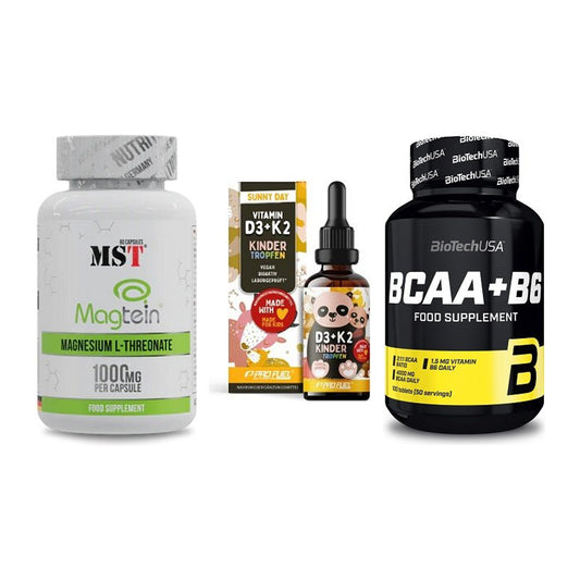 Ausdauer-Set: MST Magnesium + ProFuel VITAMIN + BioTech BCAA+B6 – alle enthaltenen Artikel