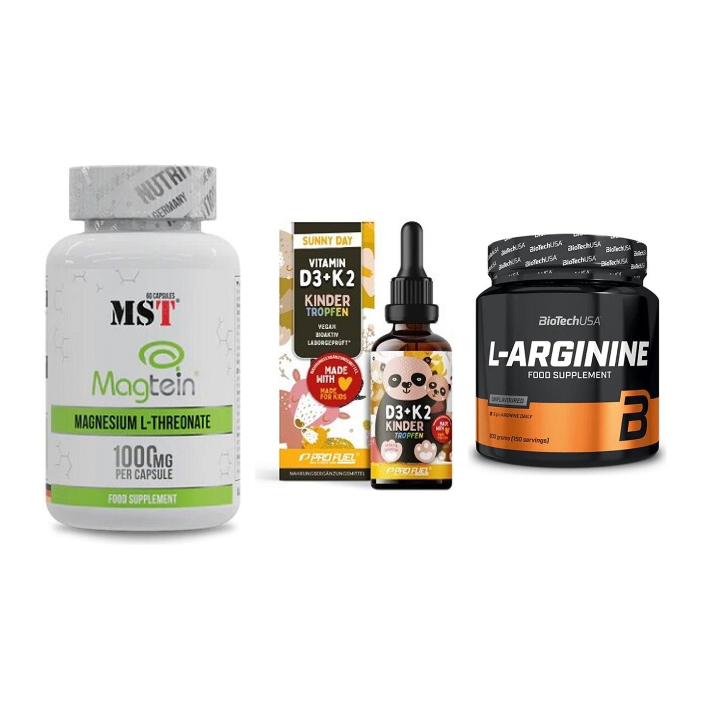 Ausdauer-Set: MST Magnesium + ProFuel VITAMIN + BioTech L-Argini – alle enthaltenen Artikel
