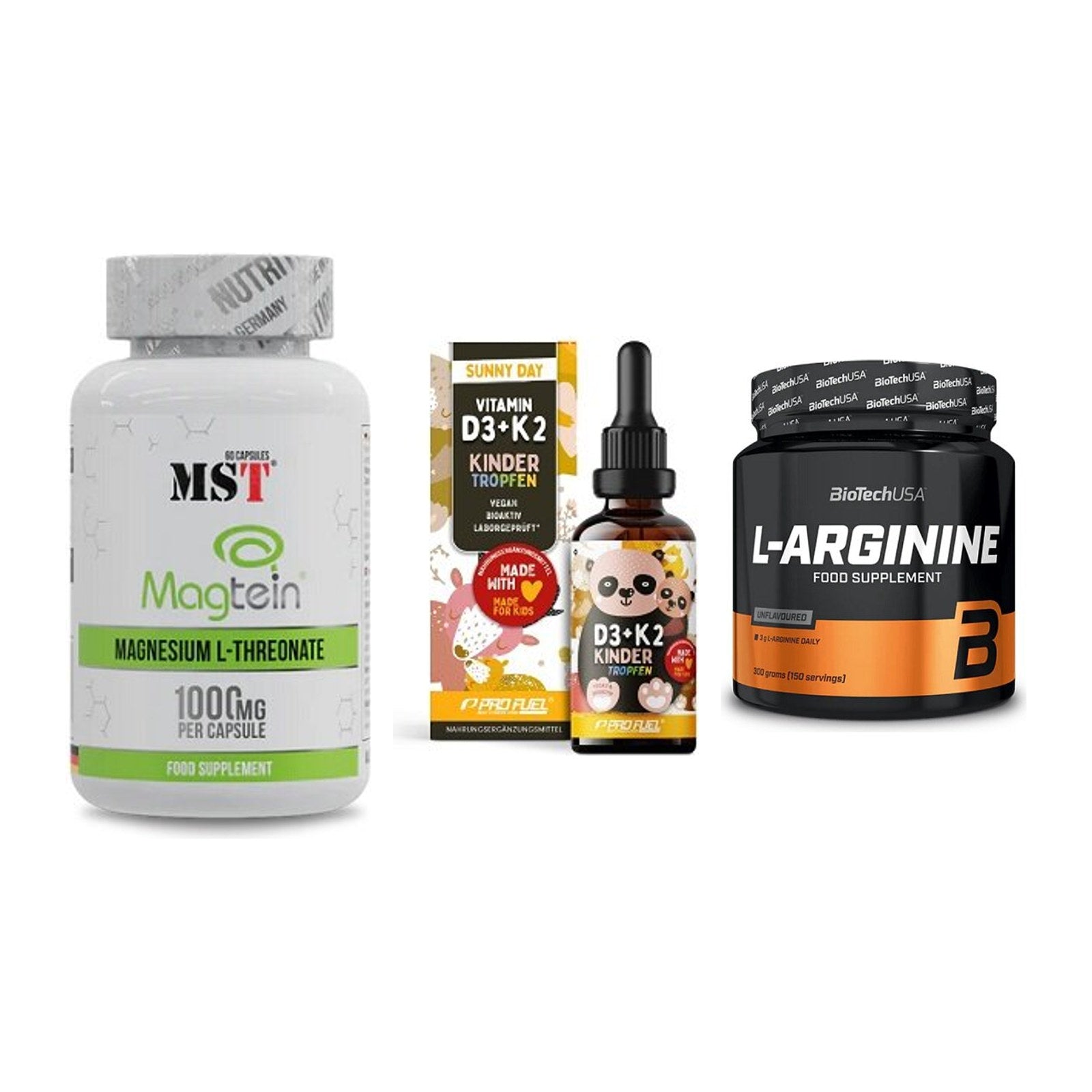 Ausdauer-Set: MST Magnesium + ProFuel VITAMIN + BioTech L-Argini – alle enthaltenen Artikel