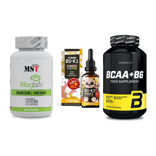 Ausdauer-Set: MST Magnesium + ProFuel VITAMIN + BioTech BCAA+B6 – alle enthaltenen Artikel