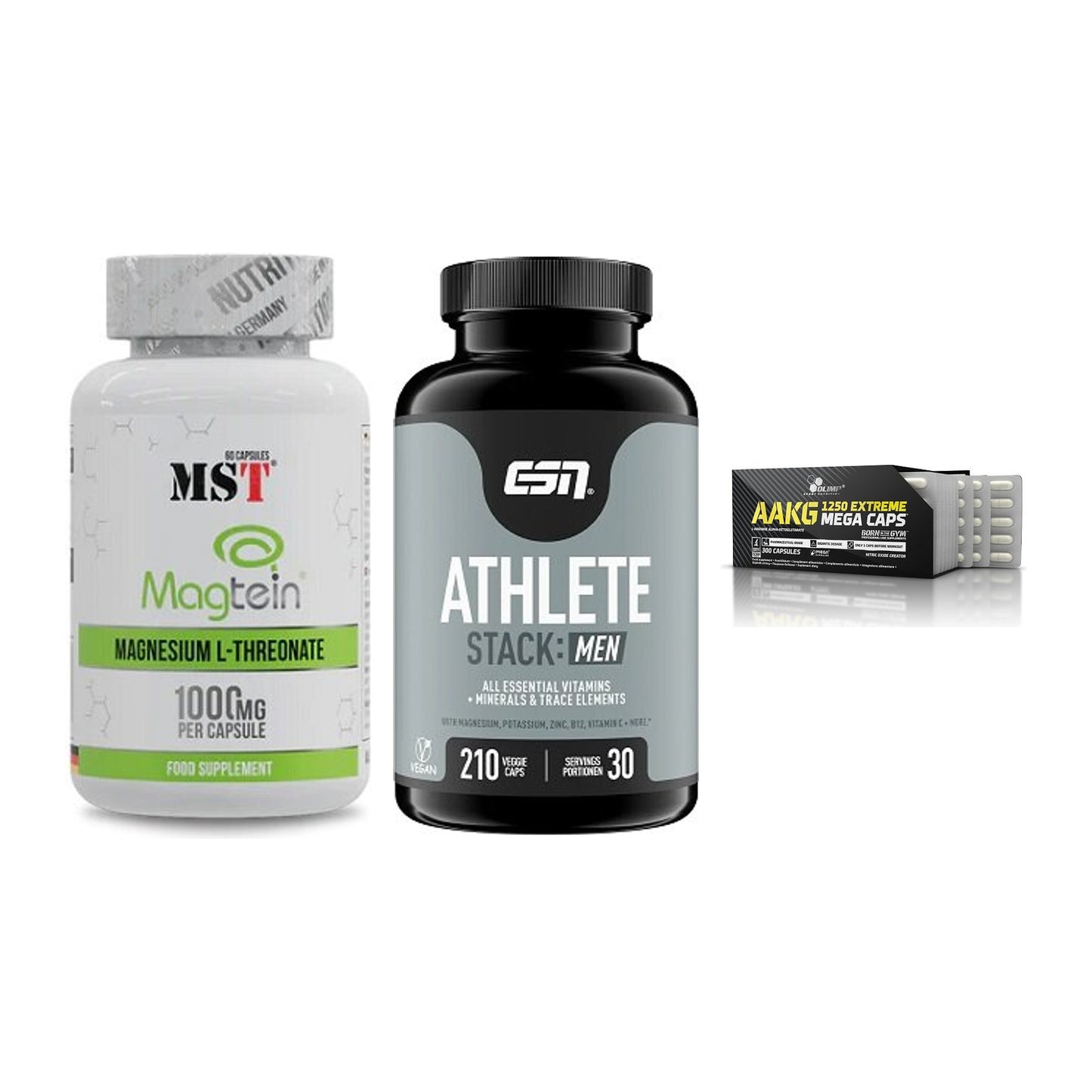 Ausdauer-Set: MST Magnesium + ESN Athlete + Olimp AAKG – alle enthaltenen Artikel