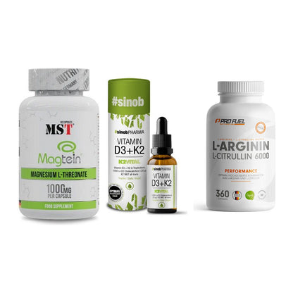 Ausdauer-Set: MST Magnesium + Sinob Vitamin D3 + ProFuel L-Argini – alle enthaltenen Artikel