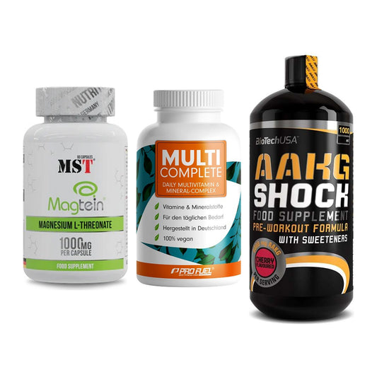 Ausdauer-Set: MST Magnesium + ProFuel MULTI + BioTech AAKG – alle enthaltenen Artikel