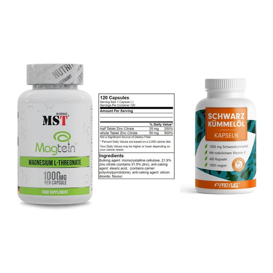 Ausdauer-Set: MST Magnesium + GN Zinc Citrate + ProFuel Schwarzk – alle enthaltenen Artikel