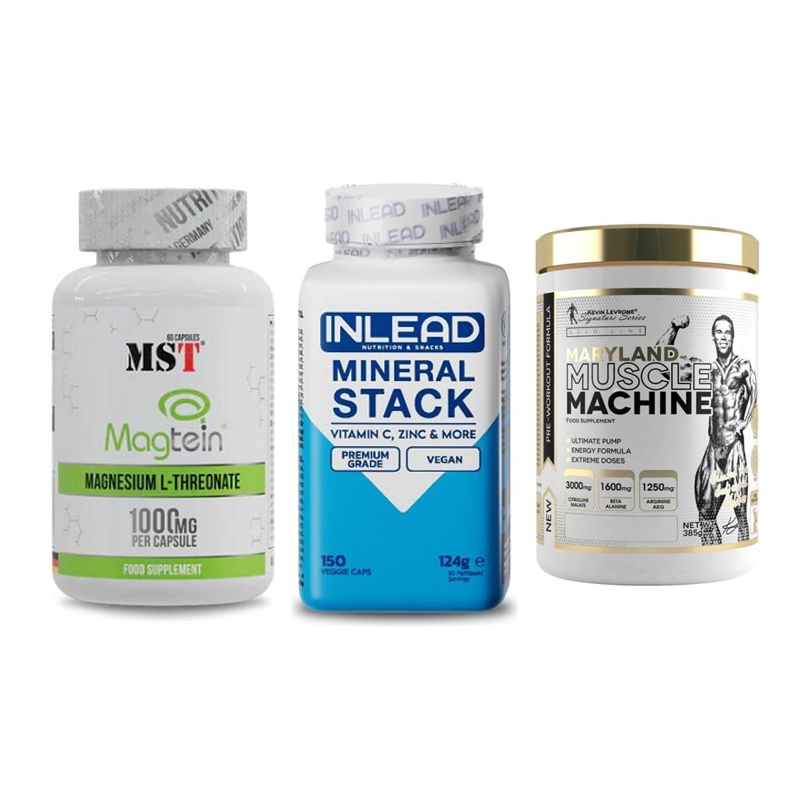 Ausdauer-Set: MST Magnesium + INLEAD Mineral + Kevin Levrone – alle enthaltenen Artikel