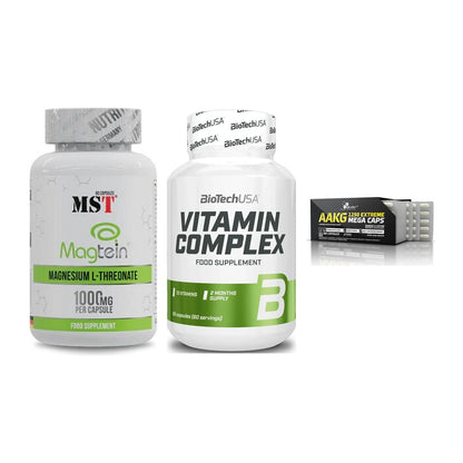 Ausdauer-Set: MST Magnesium + BioTech Vitamin + Olimp AAKG – alle enthaltenen Artikel