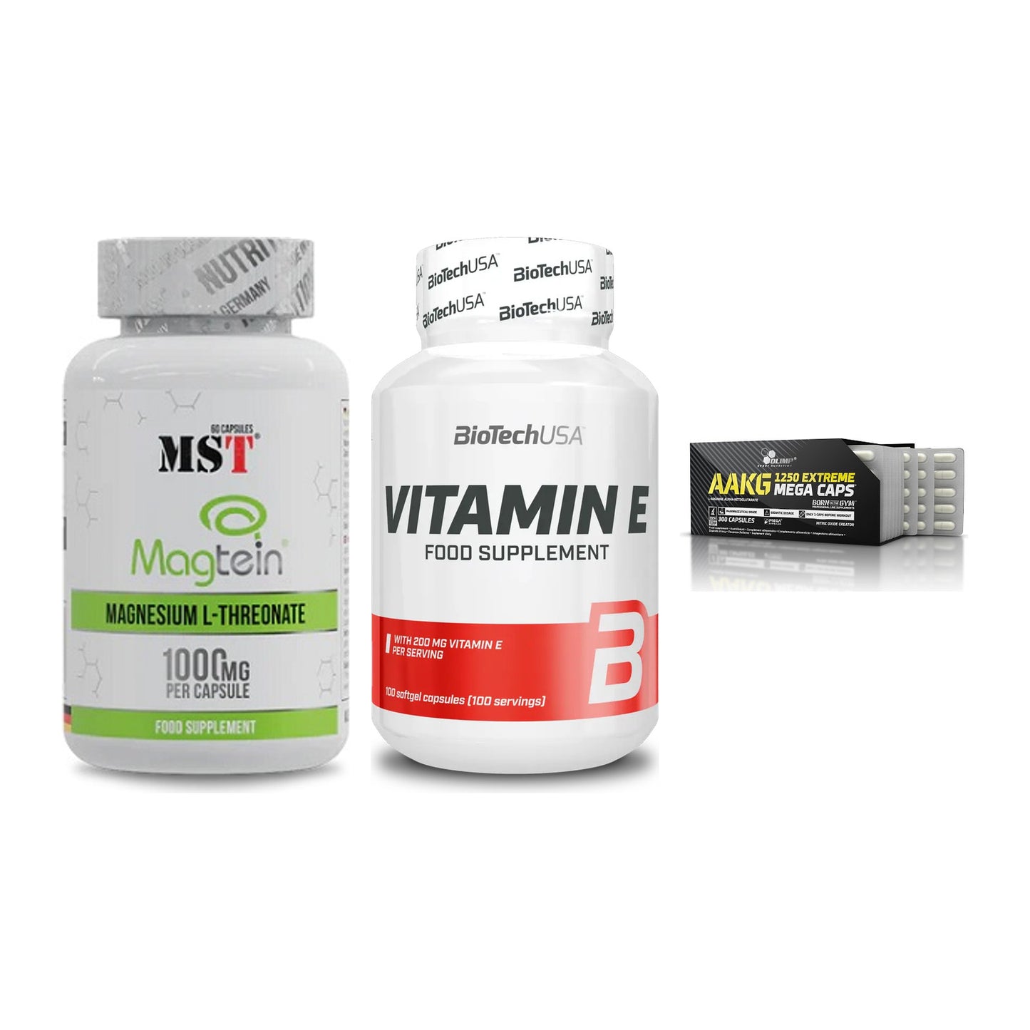 Ausdauer-Set: MST Magnesium + BioTech Vitamin + Olimp AAKG – alle enthaltenen Artikel