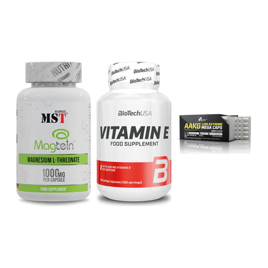 Ausdauer-Set: MST Magnesium + BioTech Vitamin + Olimp AAKG – alle enthaltenen Artikel