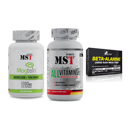 Ausdauer-Set: MST Magnesium + MST All Vitamins + Olimp Beta-Alani – alle enthaltenen Artikel