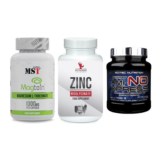 Ausdauer-Set: MST Magnesium + #GYMJUICE ZINC + Scitec Ami-NO – alle enthaltenen Artikel