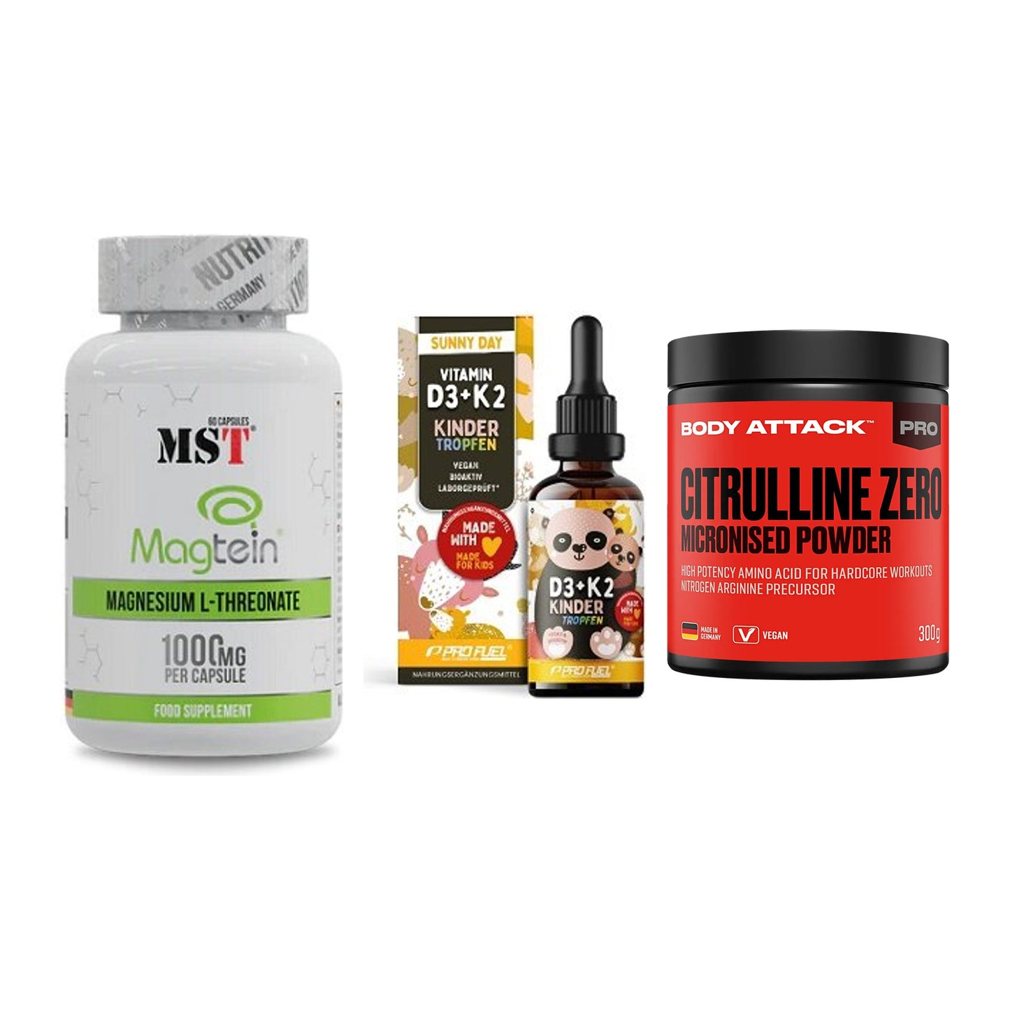 Ausdauer-Set: MST Magnesium + ProFuel VITAMIN + Body Attack 100 – alle enthaltenen Artikel