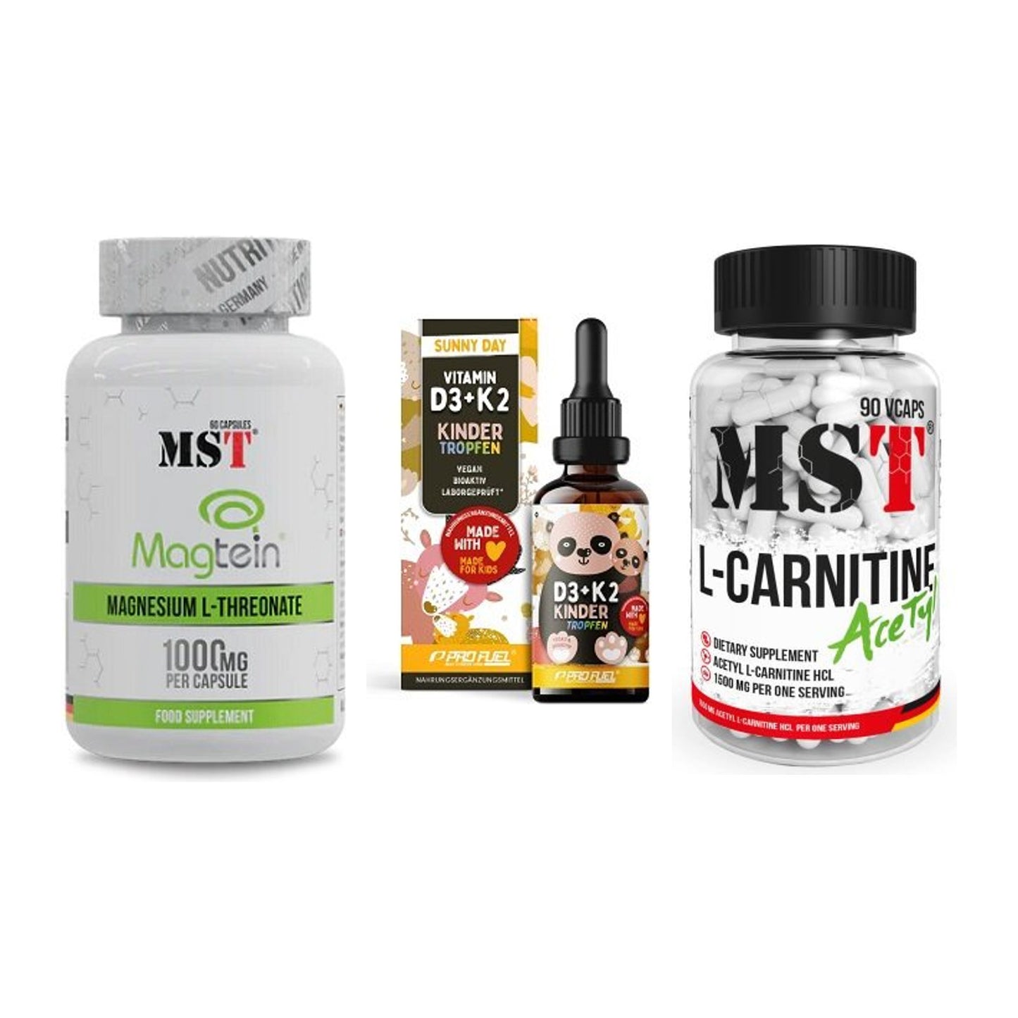 Ausdauer-Set: MST Magnesium + ProFuel VITAMIN + MST L-Carnitine – alle enthaltenen Artikel
