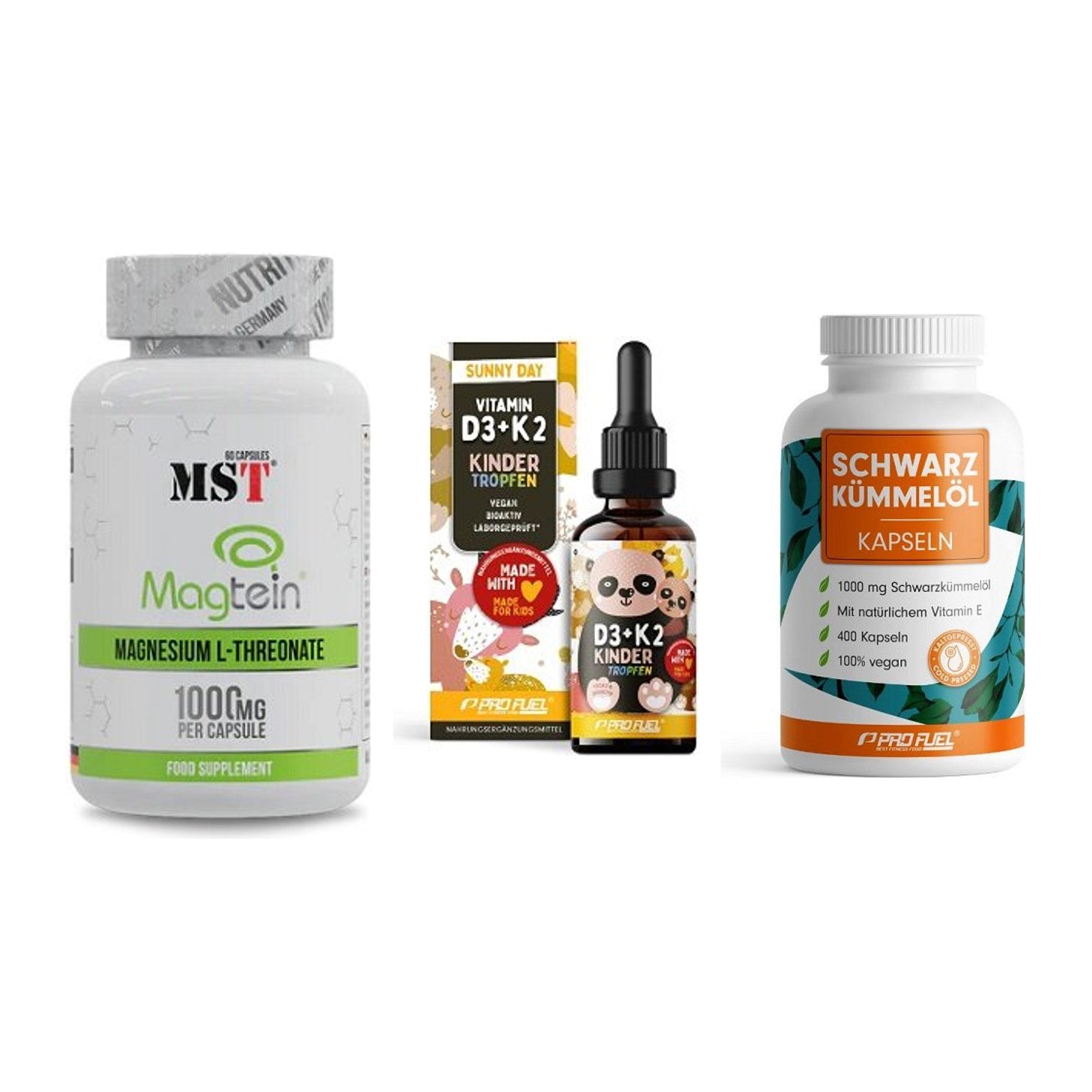 Ausdauer-Set: MST Magnesium + ProFuel VITAMIN + ProFuel Schwarzk – alle enthaltenen Artikel