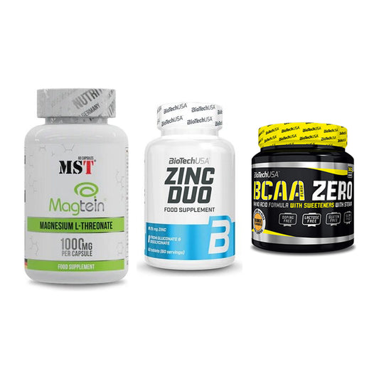 Ausdauer-Set: MST Magnesium + BioTech Zinc Duo + BioTech BCAA – alle enthaltenen Artikel