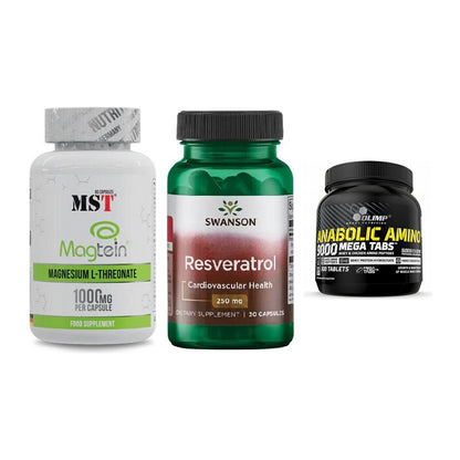 Ausdauer-Set: MST Magnesium + Swanson Resverat + Olimp Anabolic – alle enthaltenen Artikel