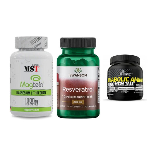 Ausdauer-Set: MST Magnesium + Swanson Resverat + Olimp Anabolic – alle enthaltenen Artikel